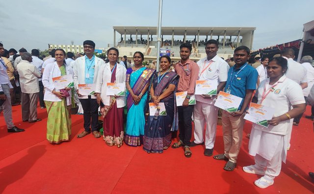 Government Medical College Tiruppur staff at college function